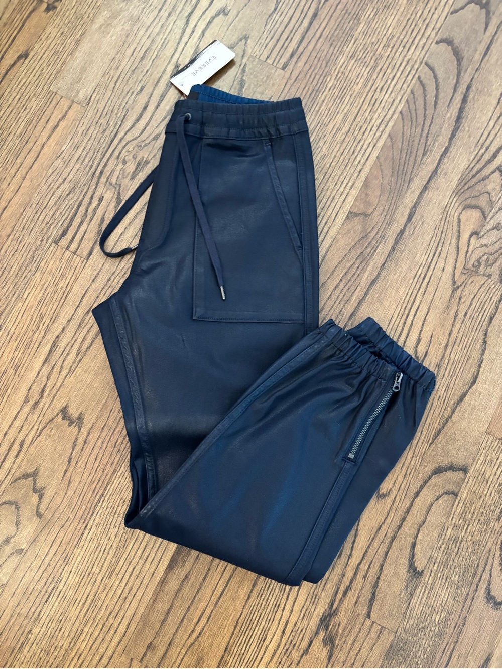 Hudson Jeans Faux-Leather Joggers in Navy